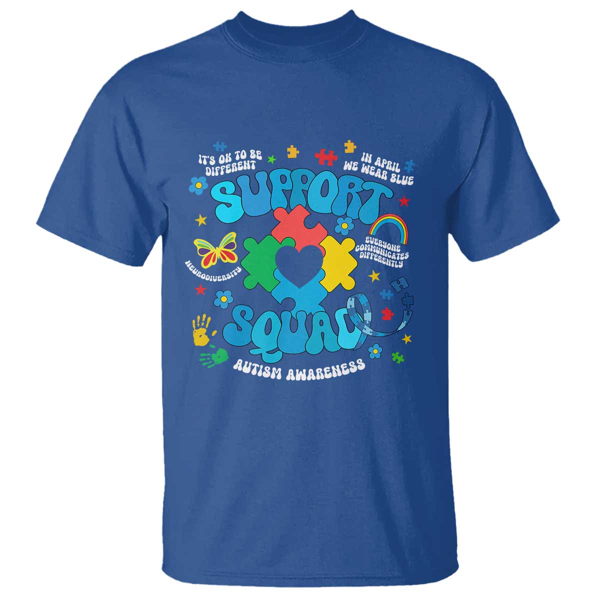 Autism Awareness Support Squad T Shirt In April We Wear Blue