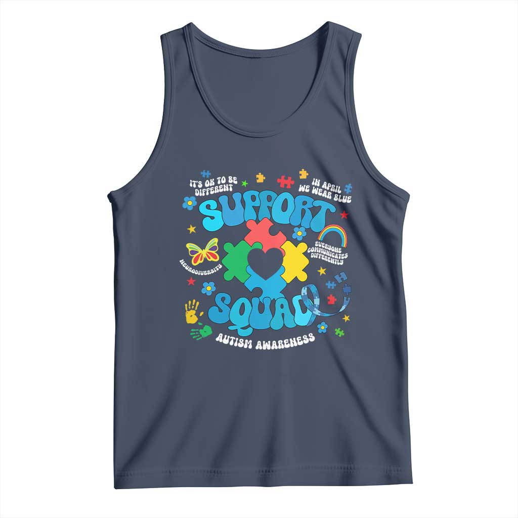 Autism Awareness Support Squad Tank Top In April We Wear Blue