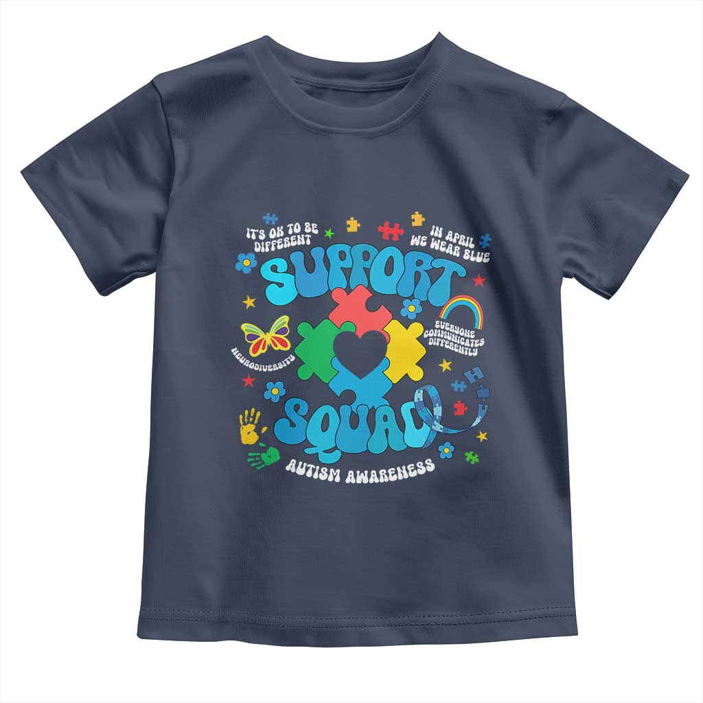 Autism Awareness Support Squad Toddler T Shirt In April We Wear Blue