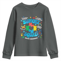 Autism Awareness Support Squad Youth Sweatshirt In April We Wear Blue