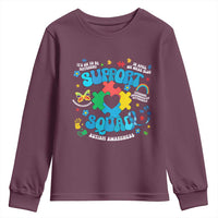 Autism Awareness Support Squad Youth Sweatshirt In April We Wear Blue