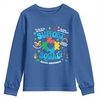 Autism Awareness Support Squad Youth Sweatshirt In April We Wear Blue