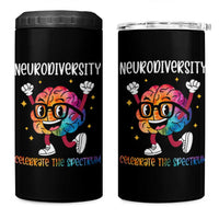 Neurodiversity Brain 4 in 1 Can Cooler Tumbler Celebrate The Spectrum Autism Acceptance ASD ADHD