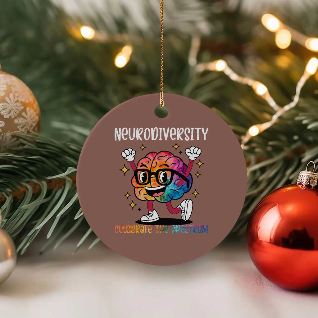 Neurodiversity Brain Ceramic Ornament Celebrate The Spectrum Autism Acceptance ASD ADHD - Wonder Print Shop