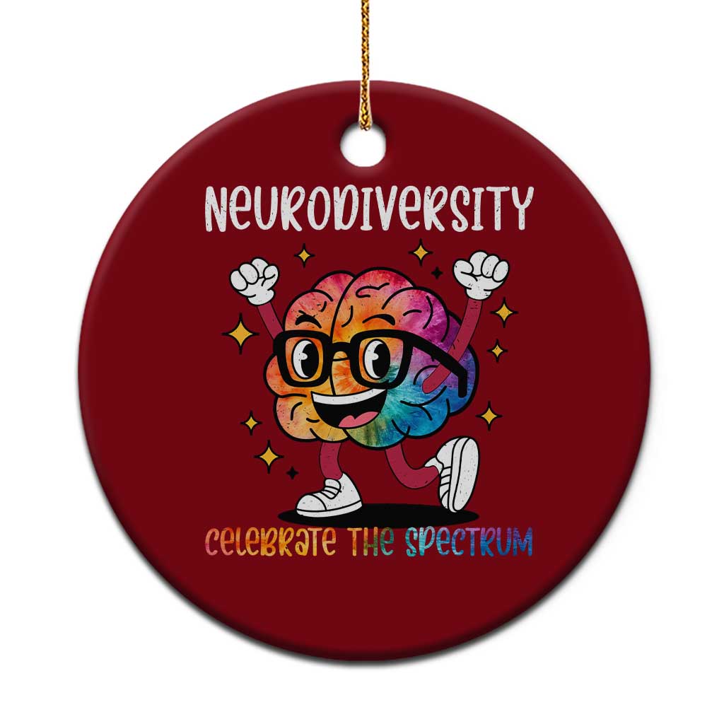 Neurodiversity Brain Ceramic Ornament Celebrate The Spectrum Autism Acceptance ASD ADHD - Wonder Print Shop