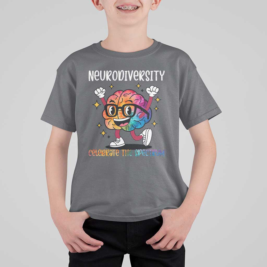 Neurodiversity Brain T Shirt For Kid Celebrate The Spectrum Autism Acceptance ASD ADHD