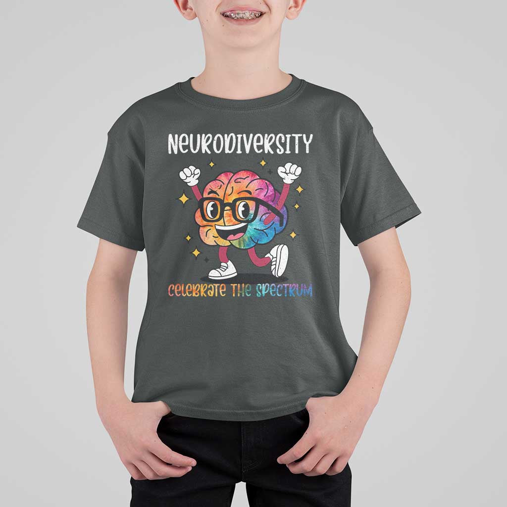 Neurodiversity Brain T Shirt For Kid Celebrate The Spectrum Autism Acceptance ASD ADHD
