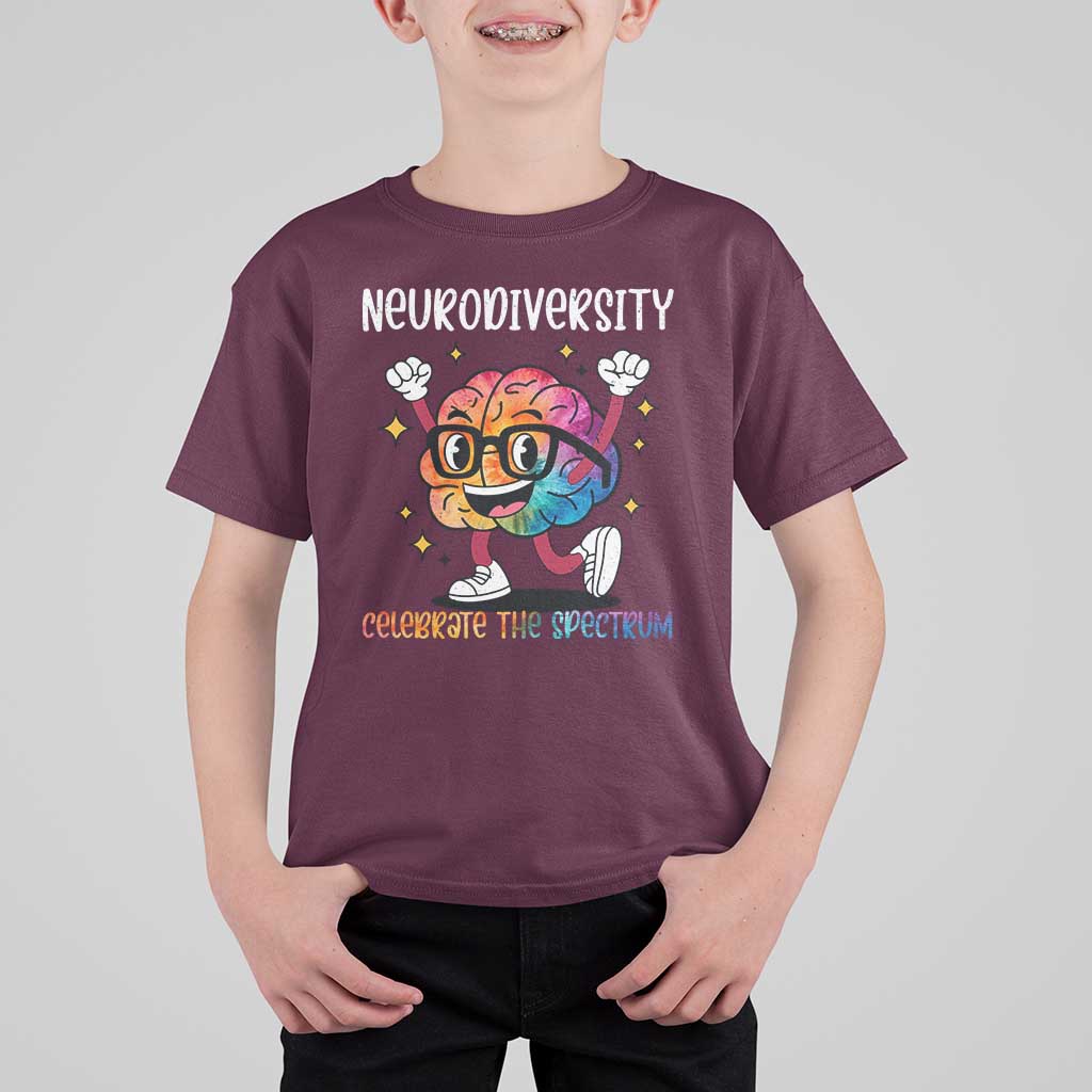 Neurodiversity Brain T Shirt For Kid Celebrate The Spectrum Autism Acceptance ASD ADHD