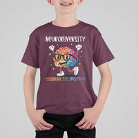 Neurodiversity Brain T Shirt For Kid Celebrate The Spectrum Autism Acceptance ASD ADHD