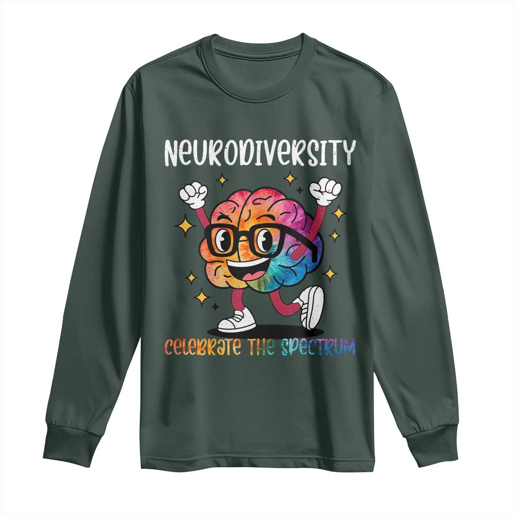 Neurodiversity Brain Long Sleeve Shirt Celebrate The Spectrum Autism Acceptance ASD ADHD