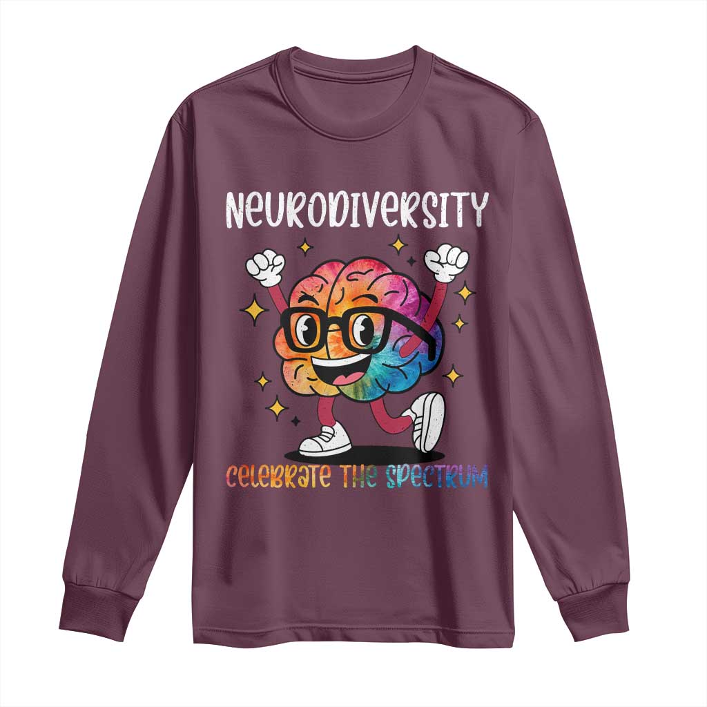 Neurodiversity Brain Long Sleeve Shirt Celebrate The Spectrum Autism Acceptance ASD ADHD