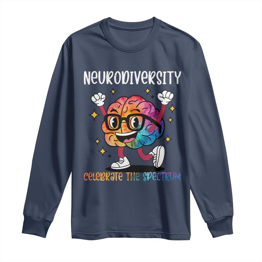 Neurodiversity Brain Long Sleeve Shirt Celebrate The Spectrum Autism Acceptance ASD ADHD