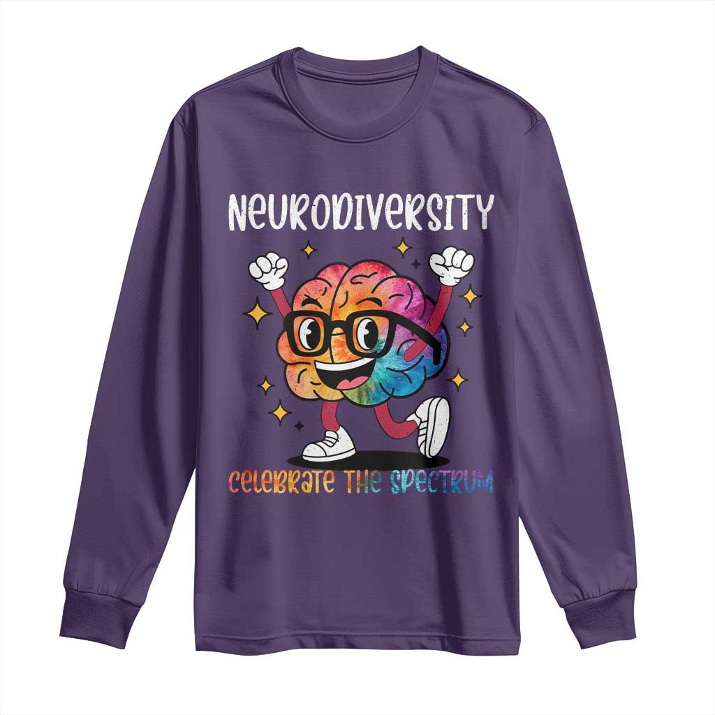 Neurodiversity Brain Long Sleeve Shirt Celebrate The Spectrum Autism Acceptance ASD ADHD
