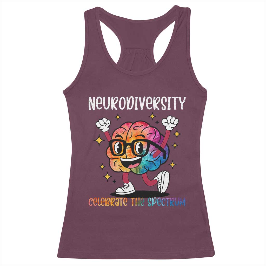 Neurodiversity Brain Racerback Tank Top Celebrate The Spectrum Autism Acceptance ASD ADHD