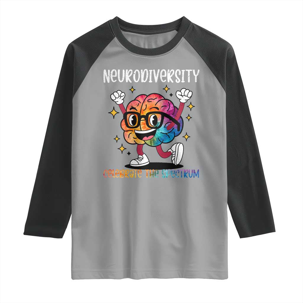 Neurodiversity Brain Raglan Shirt Celebrate The Spectrum Autism Acceptance ASD ADHD