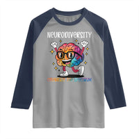 Neurodiversity Brain Raglan Shirt Celebrate The Spectrum Autism Acceptance ASD ADHD