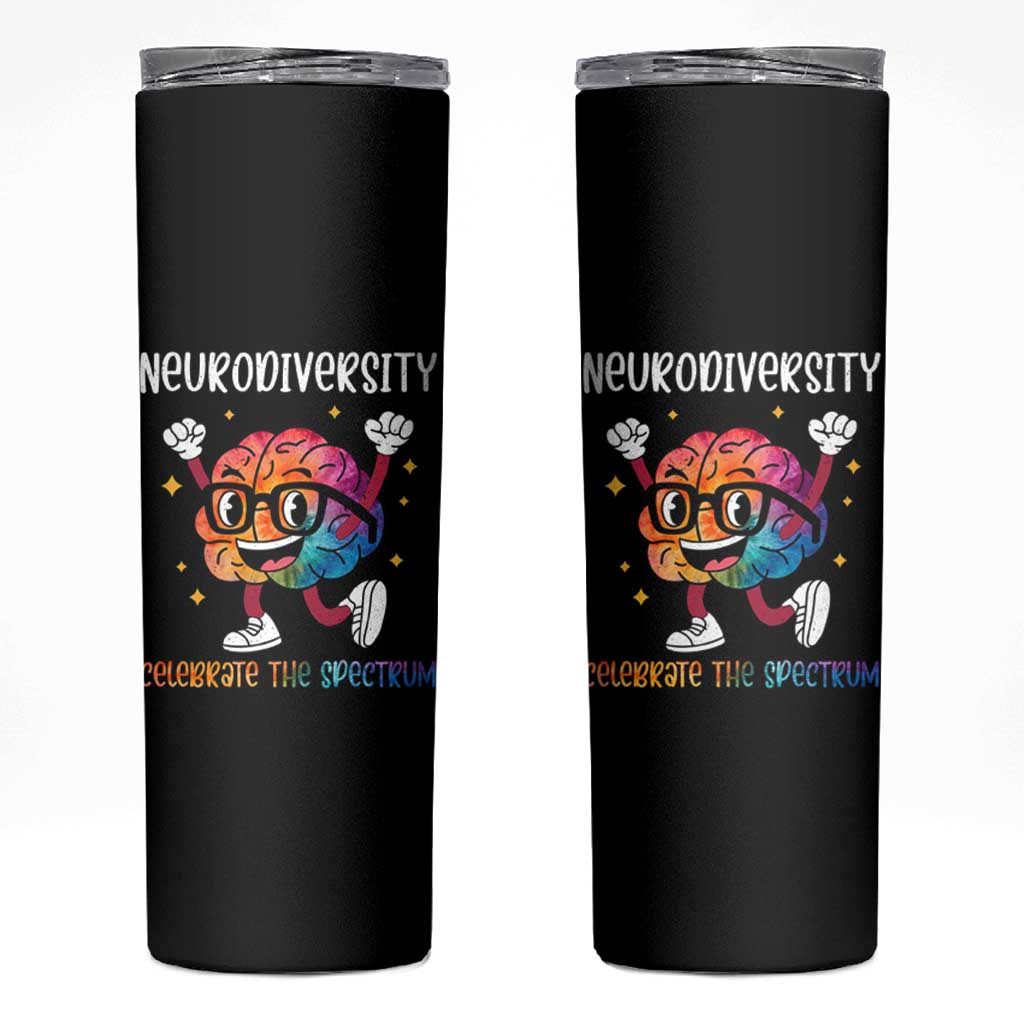 Neurodiversity Brain Skinny Tumbler Celebrate The Spectrum Autism Acceptance ASD ADHD