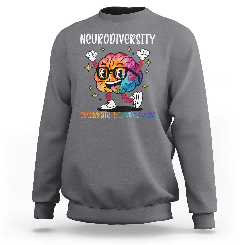 Neurodiversity Brain Sweatshirt Celebrate The Spectrum Autism Acceptance ASD ADHD
