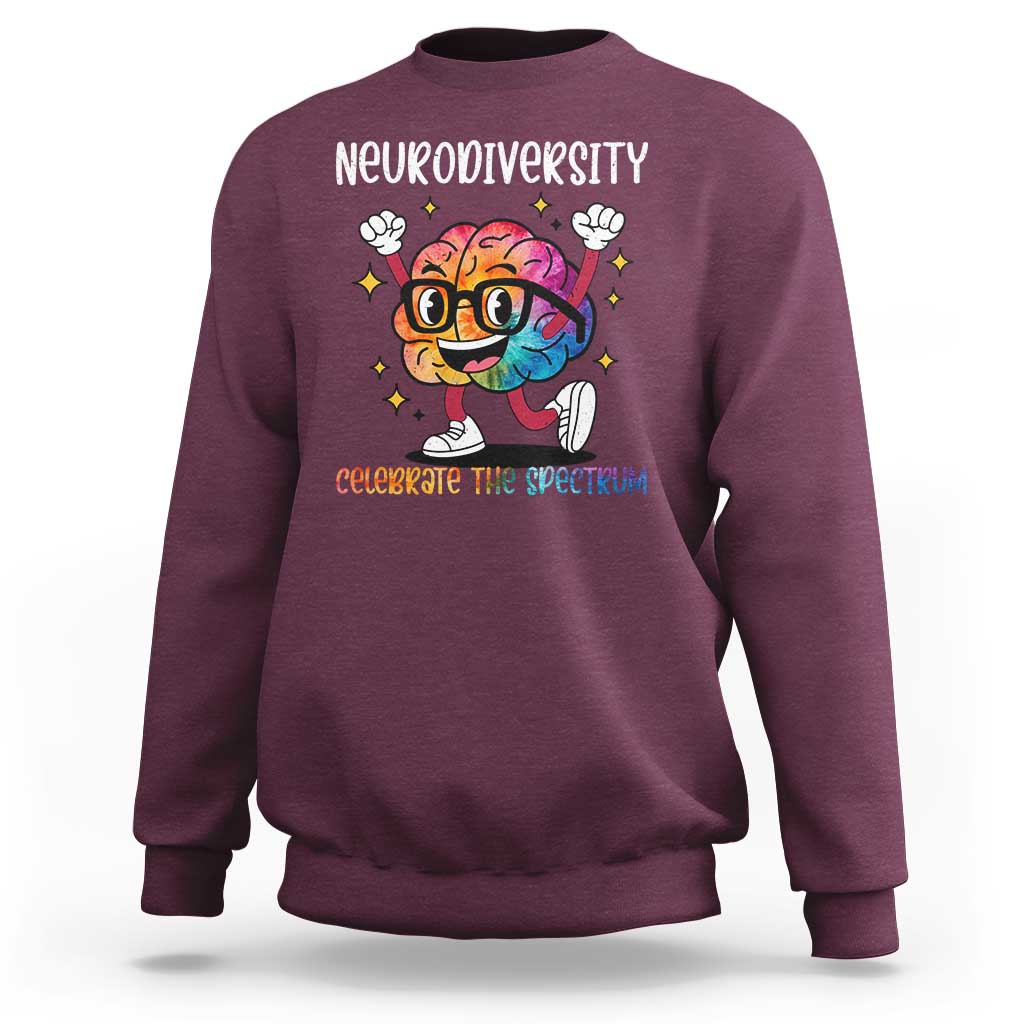 Neurodiversity Brain Sweatshirt Celebrate The Spectrum Autism Acceptance ASD ADHD