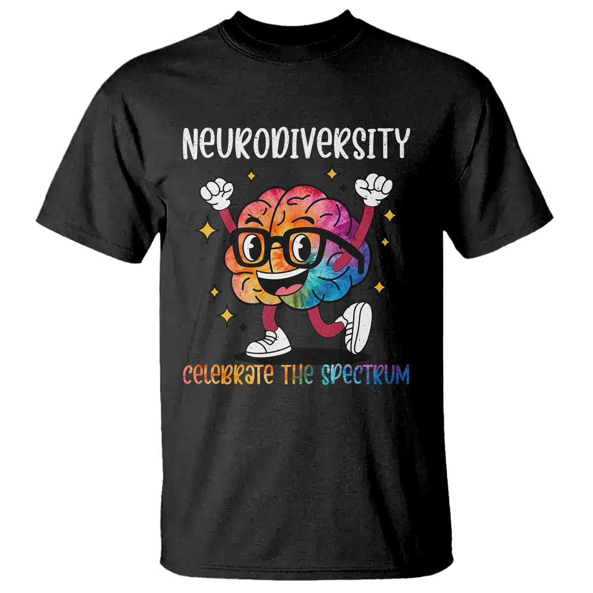 Neurodiversity Brain T Shirt Celebrate The Spectrum Autism Acceptance ASD ADHD
