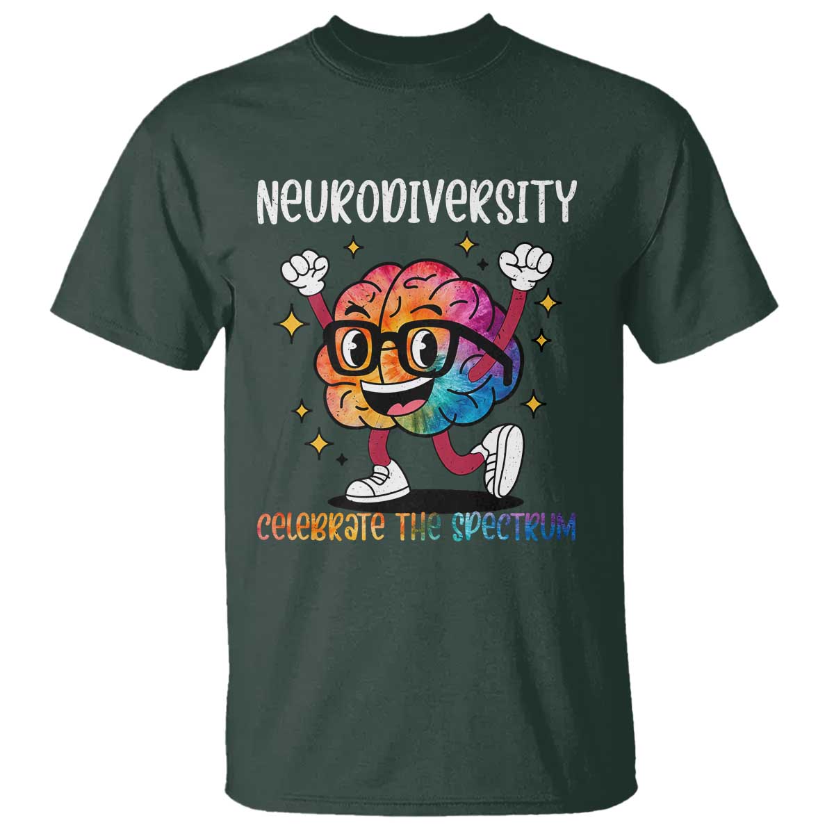Neurodiversity Brain T Shirt Celebrate The Spectrum Autism Acceptance ASD ADHD