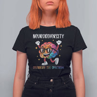 Neurodiversity Brain T Shirt For Women Celebrate The Spectrum Autism Acceptance ASD ADHD