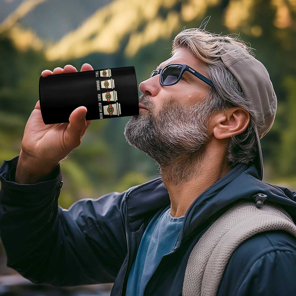 Funny Autism Mom 4 in 1 Can Cooler Tumbler Coffee Support Autistic