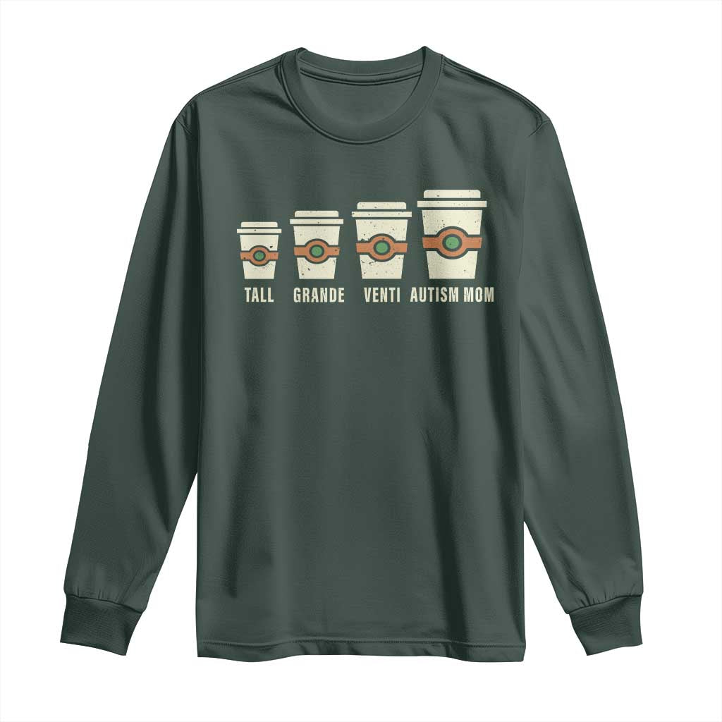Funny Autism Mom Long Sleeve Shirt Coffee Support Autistic