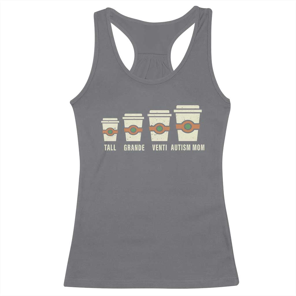 Funny Autism Mom Racerback Tank Top Coffee Support Autistic