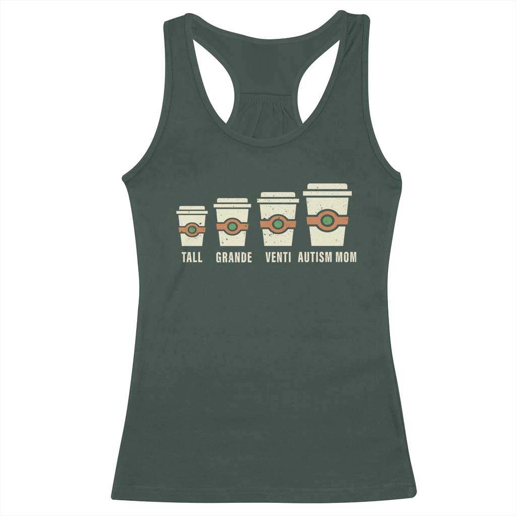 Funny Autism Mom Racerback Tank Top Coffee Support Autistic