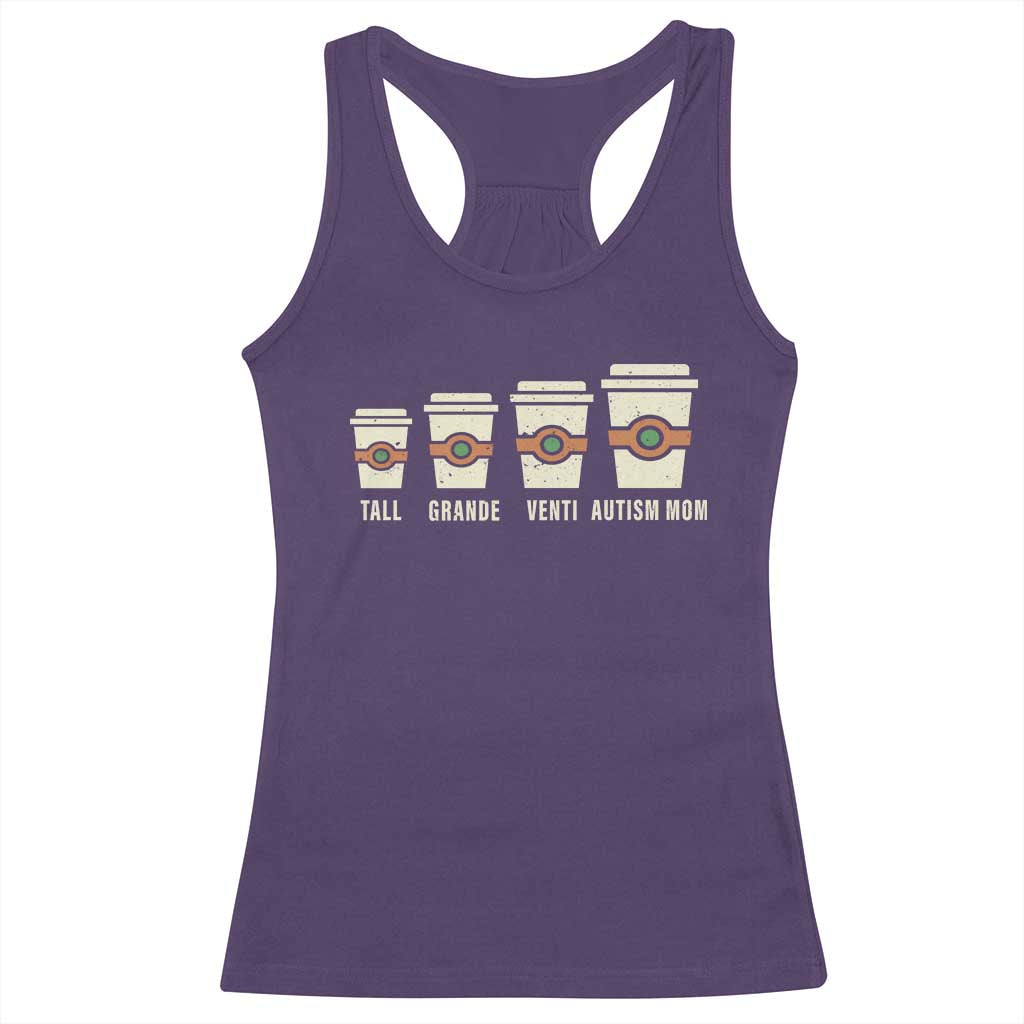 Funny Autism Mom Racerback Tank Top Coffee Support Autistic