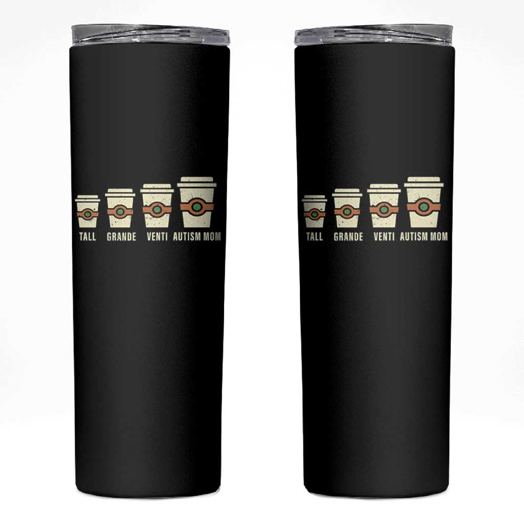 Funny Autism Mom Skinny Tumbler Coffee Support Autistic