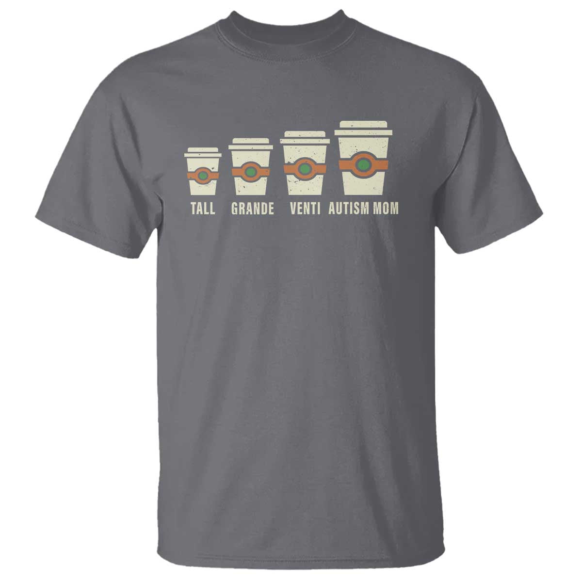 Funny Autism Mom T Shirt Coffee Support Autistic