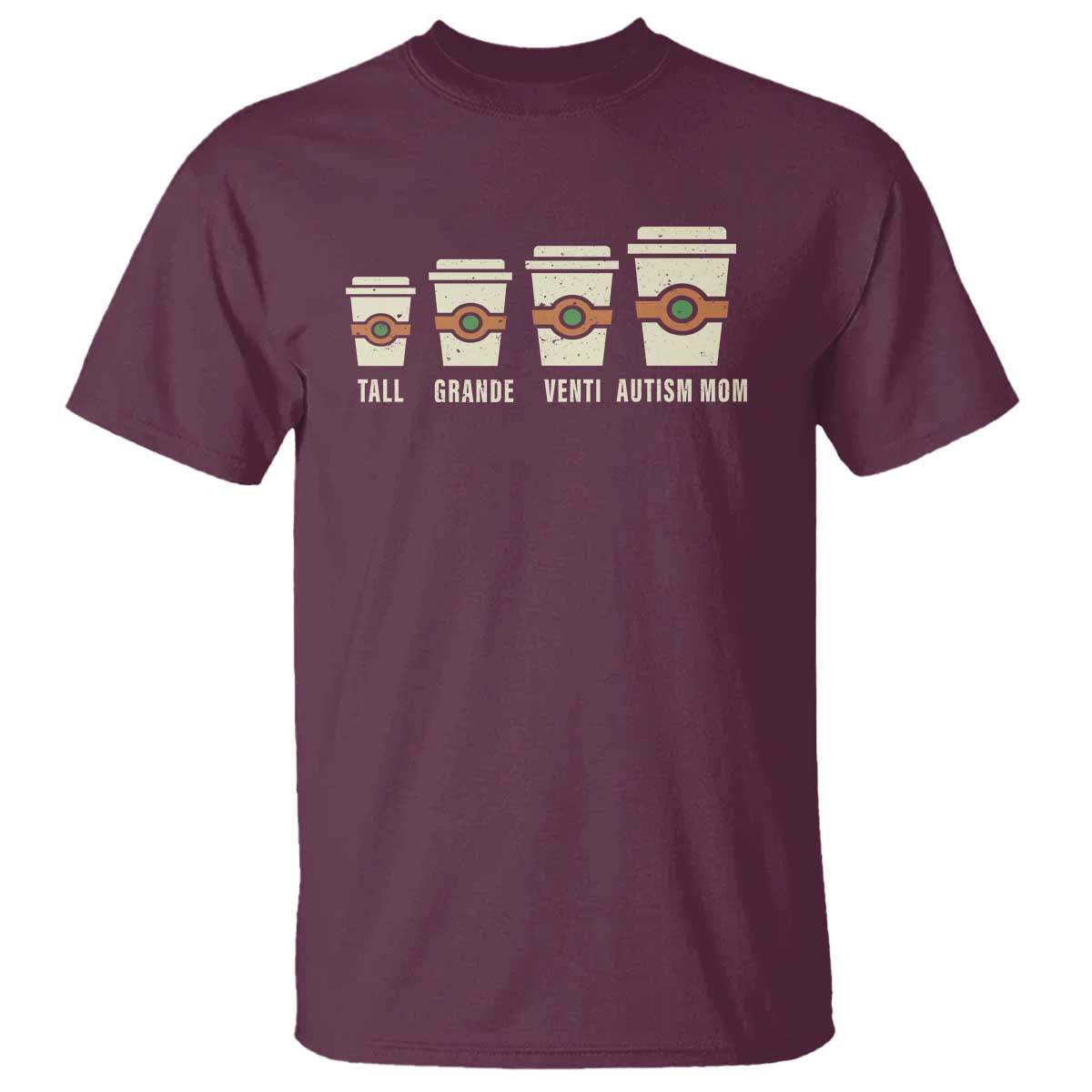 Funny Autism Mom T Shirt Coffee Support Autistic