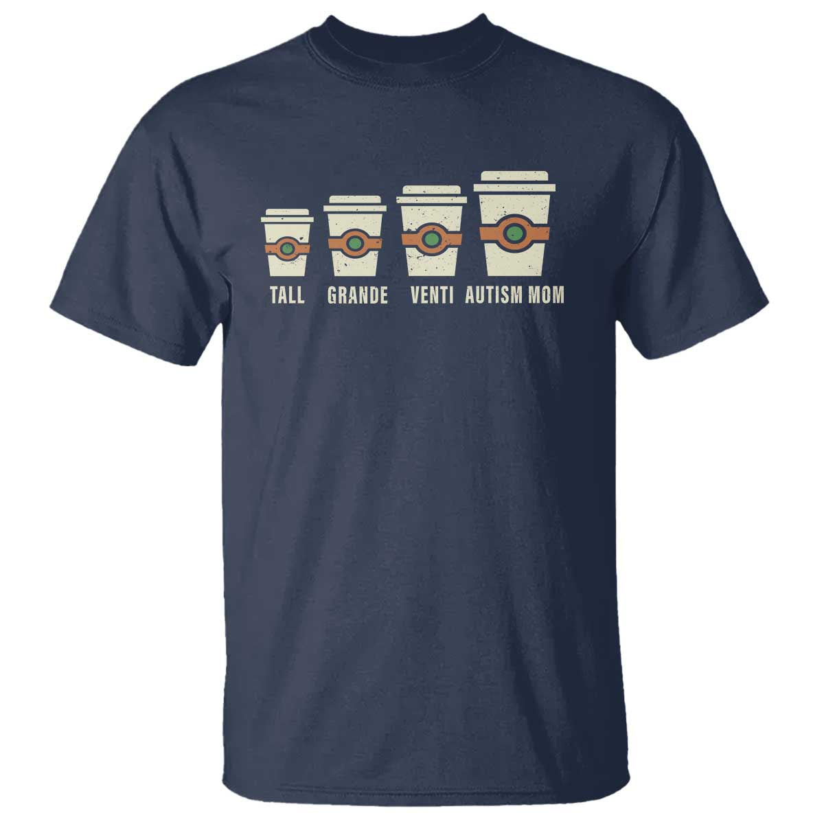 Funny Autism Mom T Shirt Coffee Support Autistic