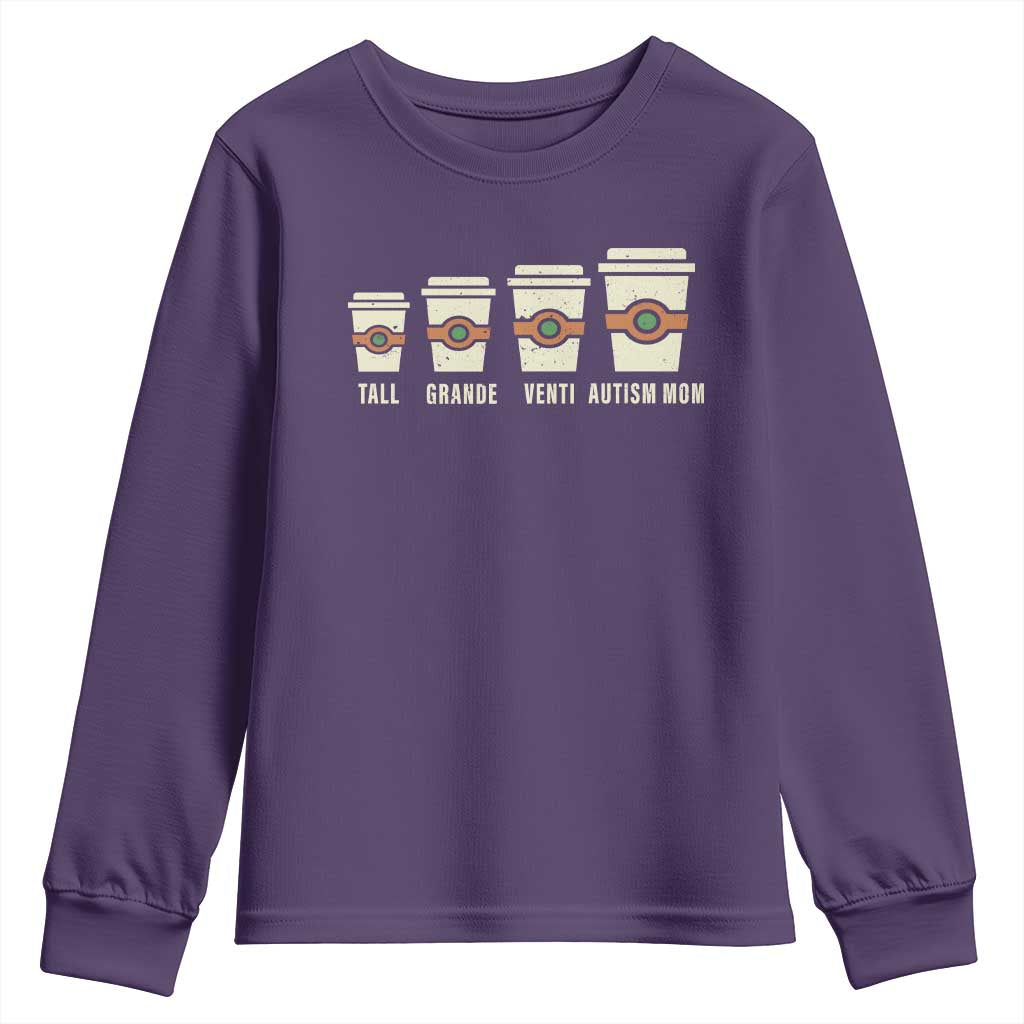 Funny Autism Mom Youth Sweatshirt Coffee Support Autistic