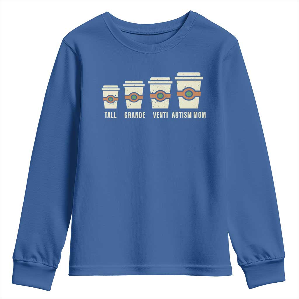 Funny Autism Mom Youth Sweatshirt Coffee Support Autistic