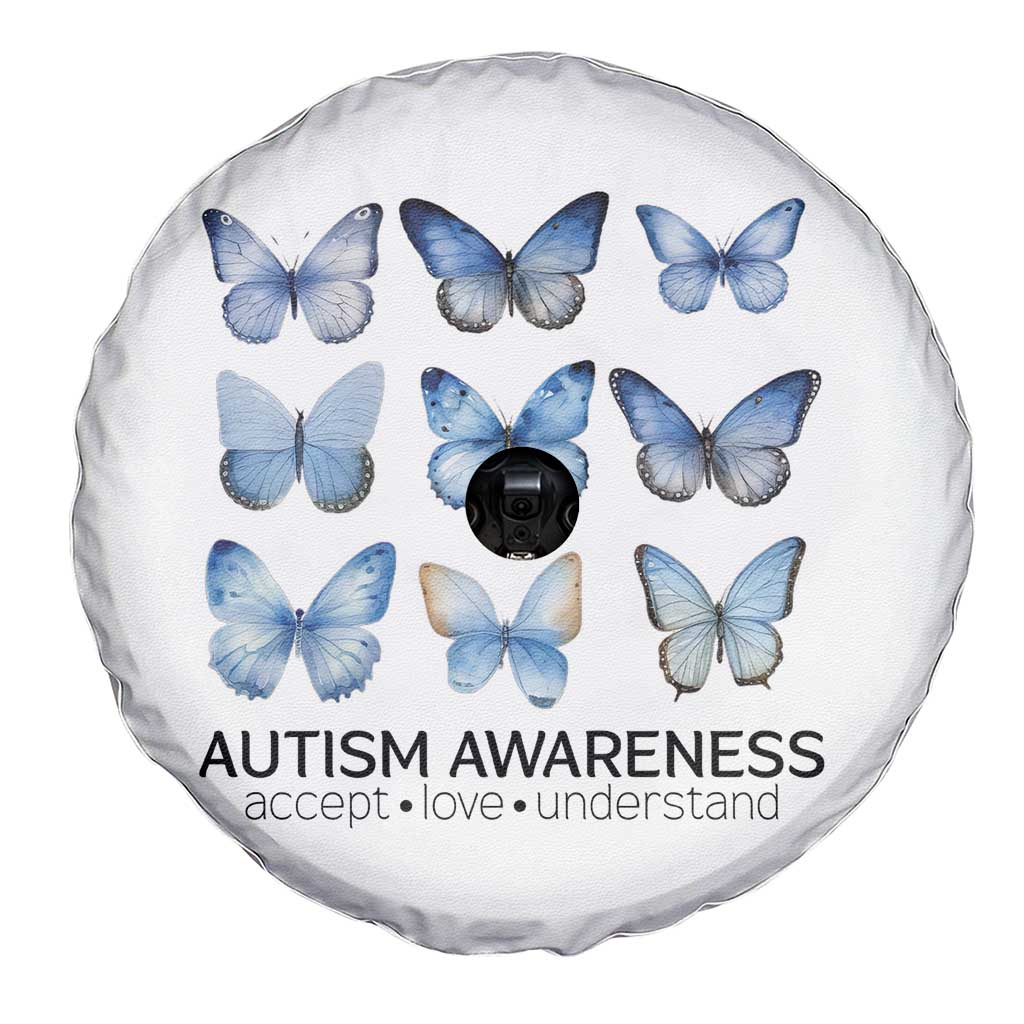 Autism Awareness Blue Butterflies Spare Tire Cover Accept Love Understand