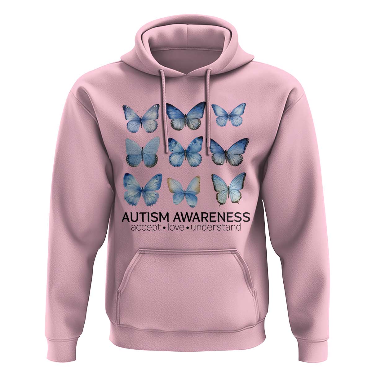 Autism Awareness Blue Butterflies Hoodie Accept Love Understand