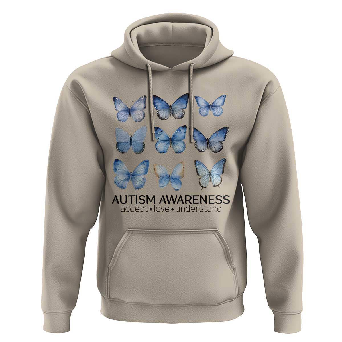 Autism Awareness Blue Butterflies Hoodie Accept Love Understand