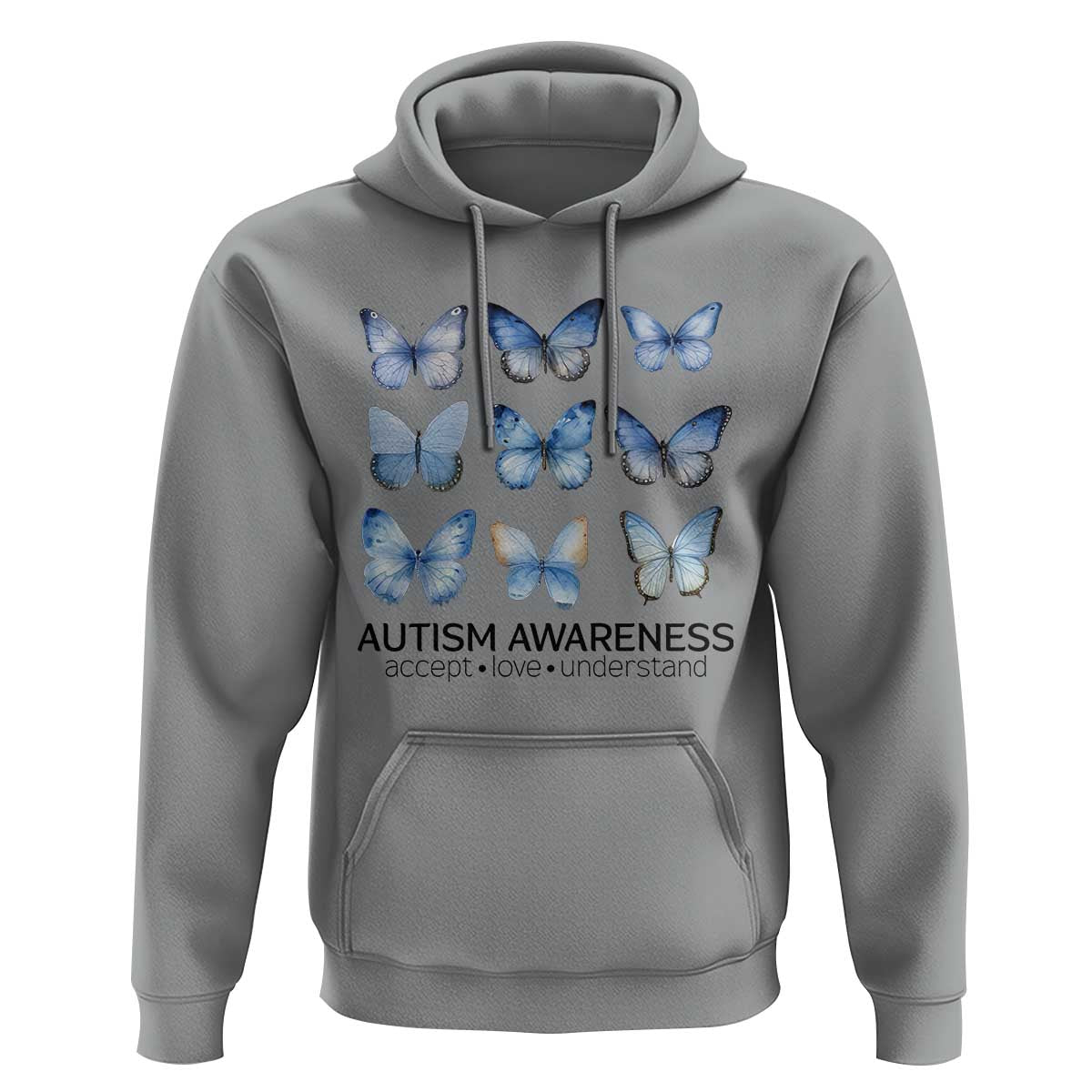 Autism Awareness Blue Butterflies Hoodie Accept Love Understand