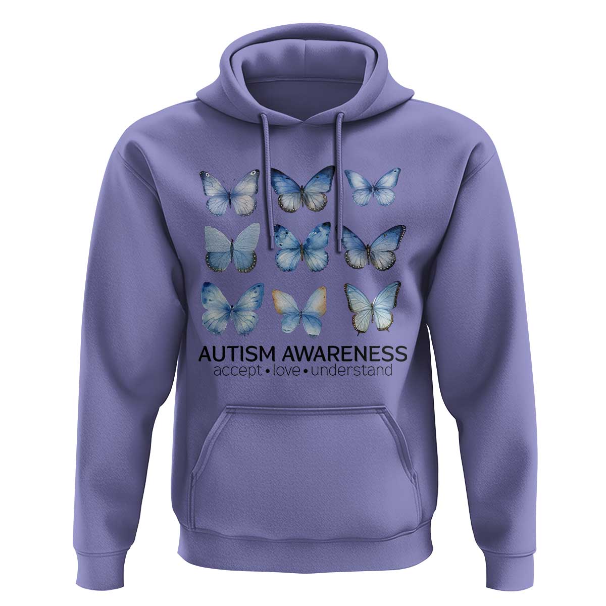 Autism Awareness Blue Butterflies Hoodie Accept Love Understand