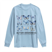 Autism Awareness Blue Butterflies Long Sleeve Shirt Accept Love Understand
