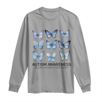 Autism Awareness Blue Butterflies Long Sleeve Shirt Accept Love Understand