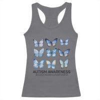 Autism Awareness Blue Butterflies Racerback Tank Top Accept Love Understand