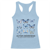 Autism Awareness Blue Butterflies Racerback Tank Top Accept Love Understand