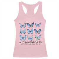 Autism Awareness Blue Butterflies Racerback Tank Top Accept Love Understand