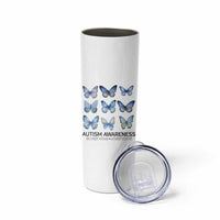 Autism Awareness Blue Butterflies Skinny Tumbler Accept Love Understand