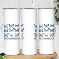Autism Awareness Blue Butterflies Skinny Tumbler Accept Love Understand