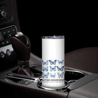 Autism Awareness Blue Butterflies Skinny Tumbler Accept Love Understand
